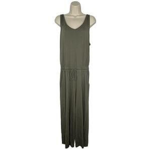 Michael Stars Women's Olive Green Sleeveless Wide Leg Tank Jumpsuit Size M NEW